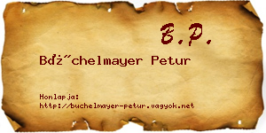 Büchelmayer Petur névjegykártya